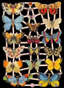 Glanzbilderbogen Schmetterlinge