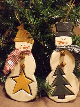 Holz-Schneemann mit Stern oder Baum