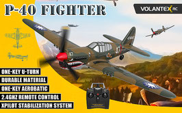 VOLANTEXRC 76113R P-40 Fighter RTF Warhawk 400mm with Xpilot One Key Aerobatic Stabilization System Perfect for Beginners COD: 76113R