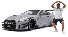 Nissan GT-R (R35) Liberty Walk Coupe (Grey) with A.D..figure 2018 COD: 1805821