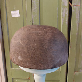 Oude brocante houten hoedenmal rond, behandeld, afmetingen 14 x 25 cm