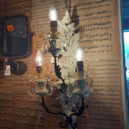 mooie grote brocante Italiaanse wandlamp met 3 lichtpunten, afmetingen 60 x 26 cm