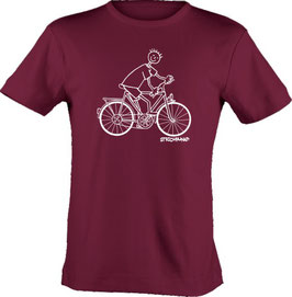 T-Shirt, unisex, Strichpunkt-Fahrradfahrer,  Aufdruck vorne