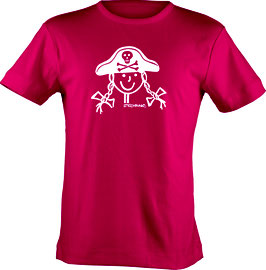 T-Shirt Kids, Strichpunkt-Piratin,  Aufdruck vorne