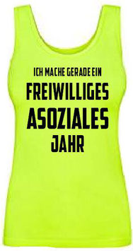 Freiwilliges Asoziales Jahr Tanktop Neongelb