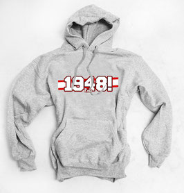 Köln 1948 rot weisse Streifen Hoodie Grau