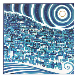 PAESAGGIO IN BLU limited edition 80x80 CM. SU TELA
