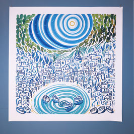 LA BAIA 100X100 CM.  CANVAS NO FRAME