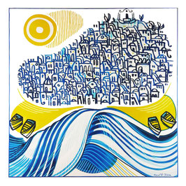 LA GRANDE ONDA limited edition 100x100 CM SU TELA