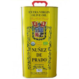 Huile d'olive Nunez De Prado Extra Écologique, récipient  4 boîte 5 L.