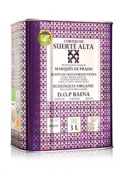 Cortijo de Suerte Alta, écologique. Huile d'olive picual, récipient  4 boîte  3 L.