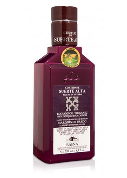 Cortijo de Suerte Alta, écologique. Huile d'olive picual véraison. Récipient 8 boîte  250 ml.