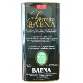 German Baena vierge extra filtrée, récipient  4 boîtes  5 L.