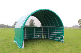Rundbogen-Weidezelt 3600 mit Panels, ohne Tor