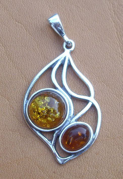 Pendentif en argent et ambre - Jola