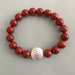 Armband Japis rot 10 mm / Silberschnecke