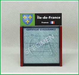 ( R08 )   Un Porte certificat d'assurance ou CT. Région Île de France  (fond noir ou transparent)