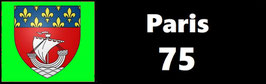 ( 75 )   Un Porte certificat simple pour assurance ou CT. Département Paris  (fond noir ou transparent)