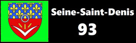 ( 93 )   Un Porte certificat simple pour assurance ou CT. Département Seine Saint Denis  (fond noir ou transparent)