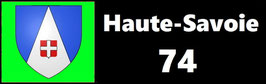 ( 74 )   Un Porte certificat simple pour assurance ou CT. Département Haute Savoie  (fond noir ou transparent)