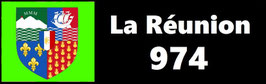 ( 974 )   Un Porte certificat simple pour assurance ou CT. Département La Réunion  (fond noir ou transparent)