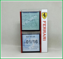 FERRARI.   Un Porte certificats double pour assurance et CT avec logo Ferrari  (fond noir ou transparent)