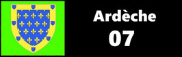 ( 07 )   Un Porte certificat pour assurance ou CT. Département Ardèche (fond noir ou transparent)