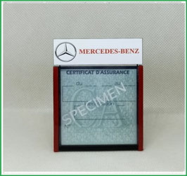 ( DM028 )    Un Porte certificat d'assurance ou CT auto avec dessin Logo Mercedes (fond noir ou transparent)