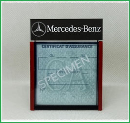 ( DM015 )   Un Porte certificat d'assurance ou CT auto avec dessin  Mercedes  (fond noir ou transparent)