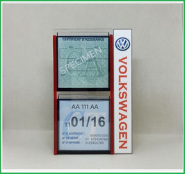 VOLKSWAGEN.   Un Porte certificats double pour assurance et CT avec logo Volkswagen  (fond noir ou transparent)