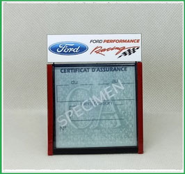 ( DM016 )   Un Porte certificat d'assurance ou CT auto avec dessin  Ford racing  (fond noir ou transparent)