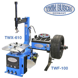 Kombi-Set: Reifenmontagemaschine TWX-610 und Reifenwuchtmaschine handbetrieben semi autom. - TWF-100 TWX610-TWF100
