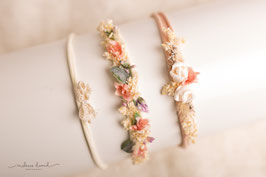 Stirnband-Set "cream meets apricot"
