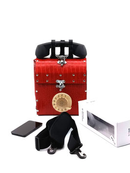 Telefontasche mit Funktion BLUETOOTH Kroko Rot