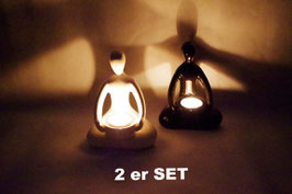 Windlicht Keramik Yogis 2 er Set