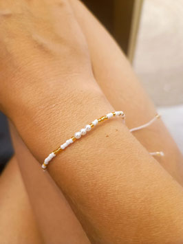 Bracelet 3 perles Blanc