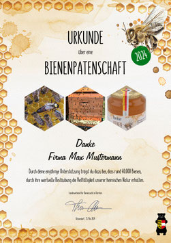 Bienenpatenschaft - Paket 1 (für Firmen)