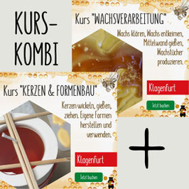 Kurspaket: "Mein eigenes Wachs verarbeiten" und "Kerzenherstellung und Formenbau" bei der Imkerei Kohlbacher-Schneider in Klagenfurt (19.11. und 23.11.2025)