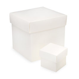Geschenkbox weiß mit Deckel, 5 Stück,  12x12x12 cm