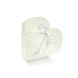 Kleine Herz Geschenkbox weiß - 5x2,5 cm, 10 Stück