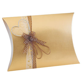 XXL Pillow Box Kissen Schachtel gold 2 Stück - 36x34x9 cm