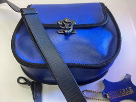 Damen Handtasche aus eigener Herstellung, komplett Leder, blau, mit BEARBETUNGSFEHLER SONDERPREIS