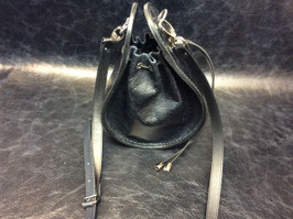 Handtasche aus eigener Herstellung, komplett Leder, schwarz