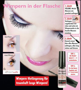 Wimpern in der Flasche