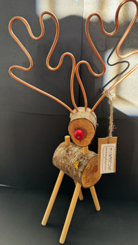 Large Wooden Reindeer – Handcrafted from Reclaimed Logs