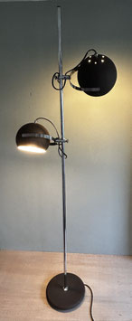 Space Age vloerlamp donker bruine kappen