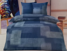 Bettwäsche Seersucker TOP MARKE FLAIR Dessin Janins Blau