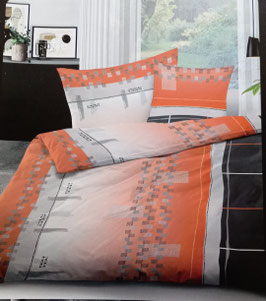 Baumwoll Bettwäsche TOP QUALITÄT Dessin ROSANNY Orange ( XXL/KING SIZE )