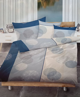 Jersey Bettwäsche TOP MARKE LOTUS Dessin Benedetta Blau