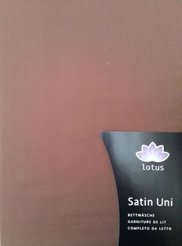 Satin Bettwäsche TOP MARKE LOTUS Uni Braun